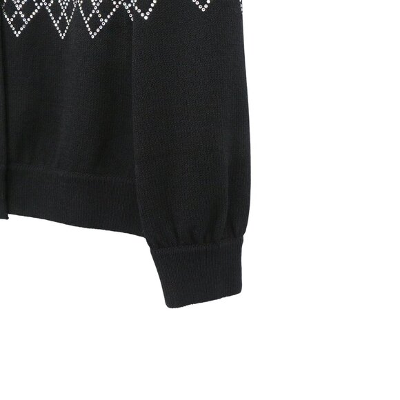 St. John Evening Black Ivory Paillette & Crystal Embellished Knit Jacket 6 - Picture 5 of 10